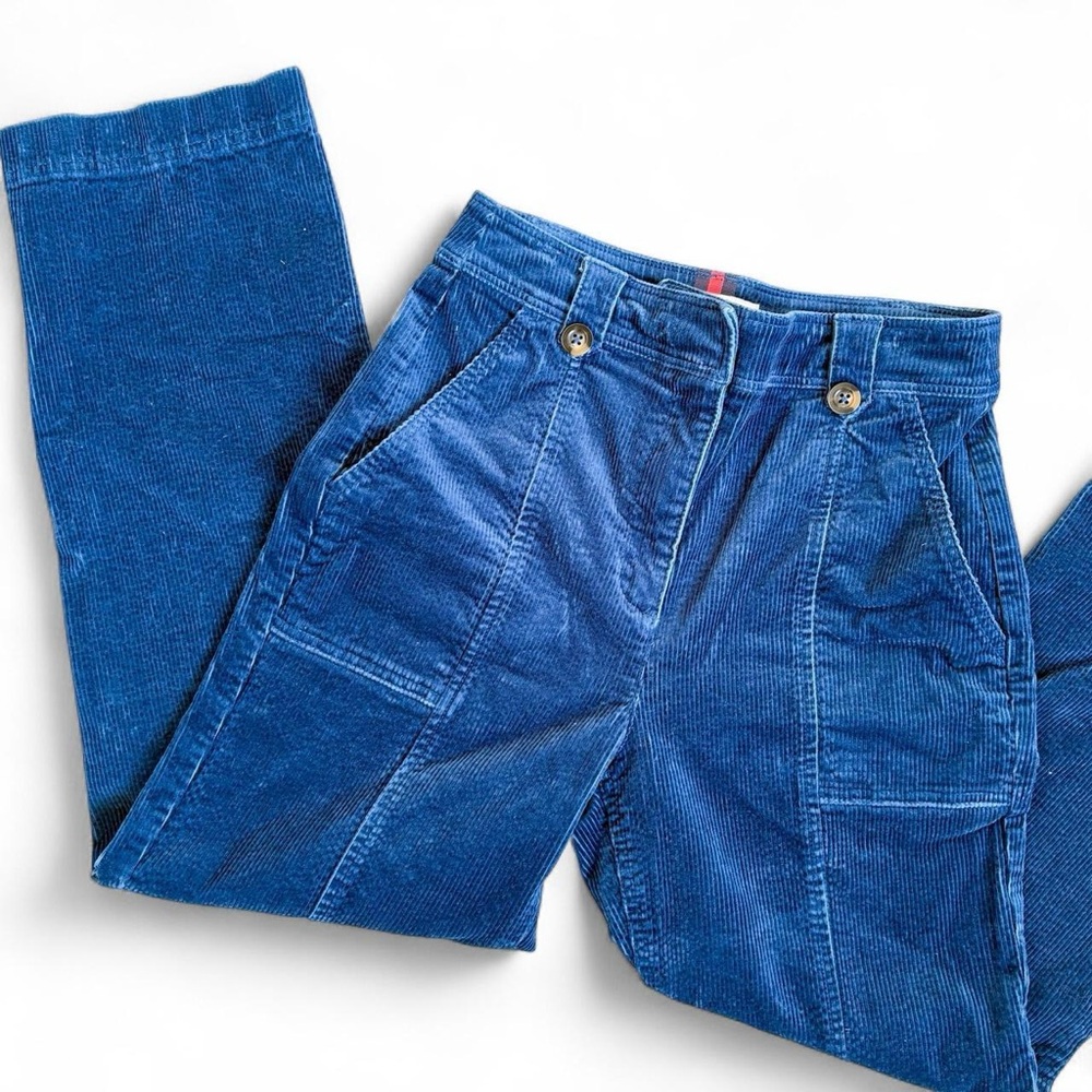 Boden High Waisted Blue Corduroy Pants - size 4 (small)